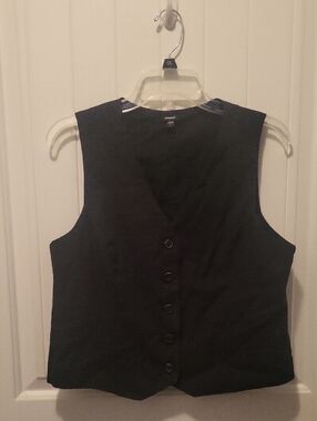 Womens Express Black Linen Vest